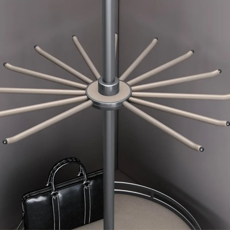 Rotating Coat Rack – Modern Aluminum Hanger Stand, 4 Hooks Rotating Coat Rack Babs