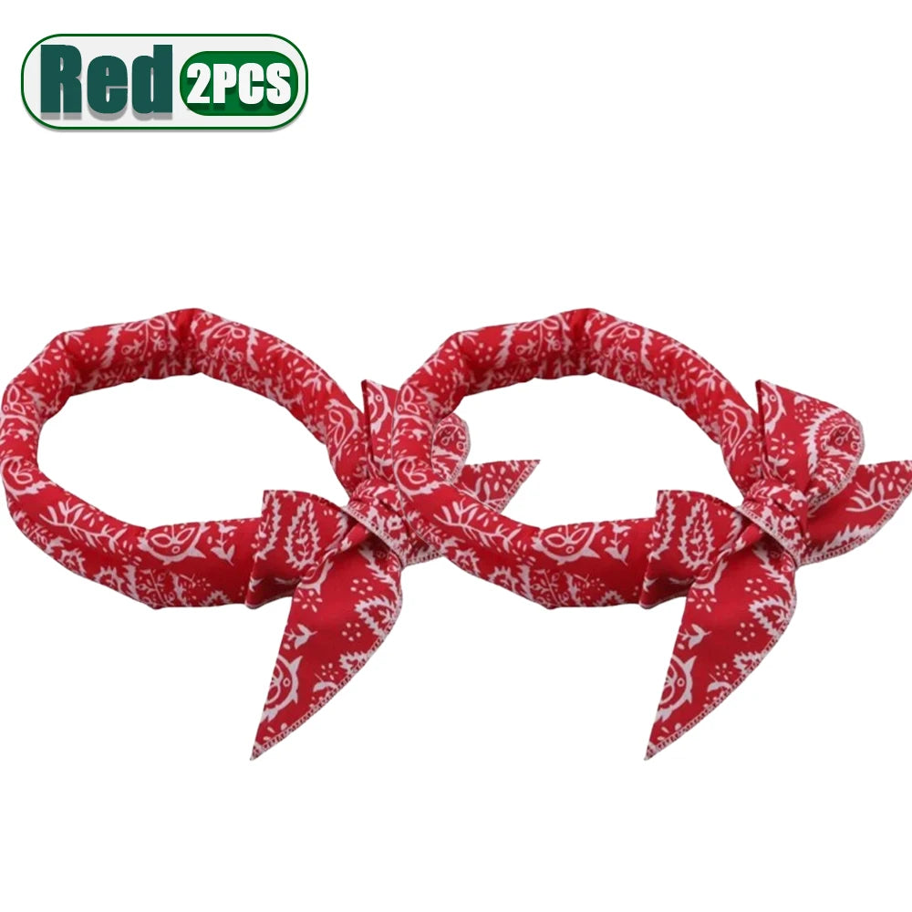 Pet Cooling Bandana for Dogs & Cats – Summer Ice Scarf 2-Pack Pet Cooling Bandana Babs Red-2PCS
