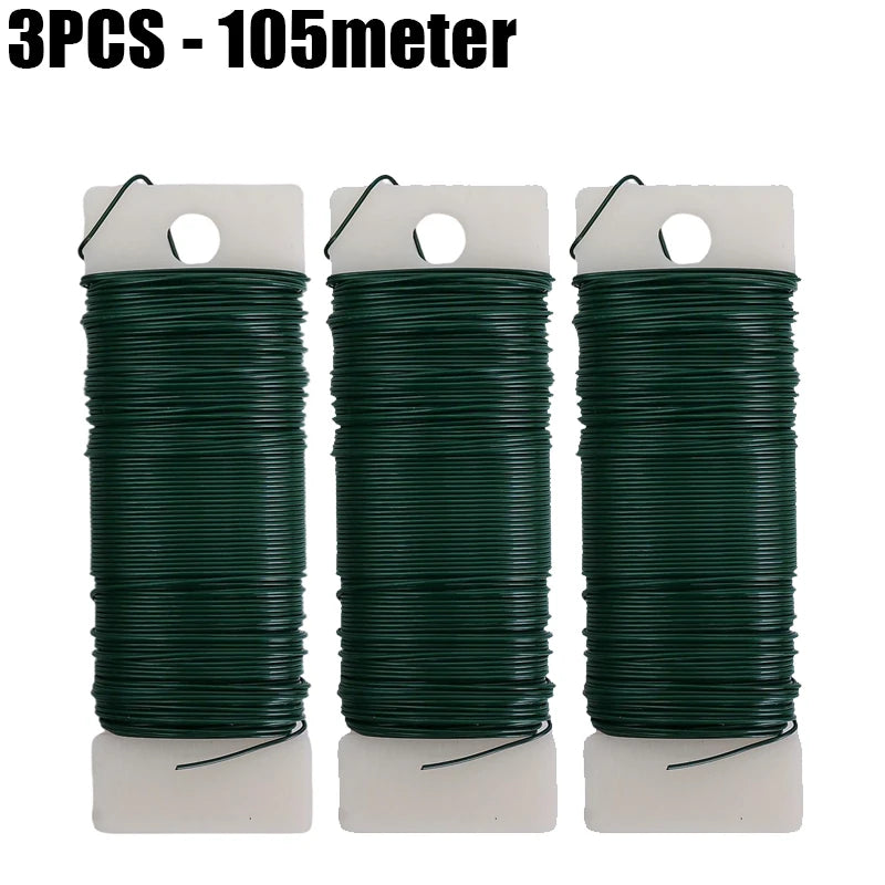 Flexible Green Floral Wire for Wreaths, Garlands & DIY Crafts Floral Craft Wire Babs 3PCS-105M
