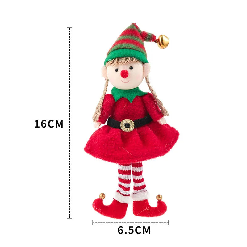 Christmas Elf Doll Ornament – Xmas Tree Hanging Pendant Christmas Tree Ornament Babs A