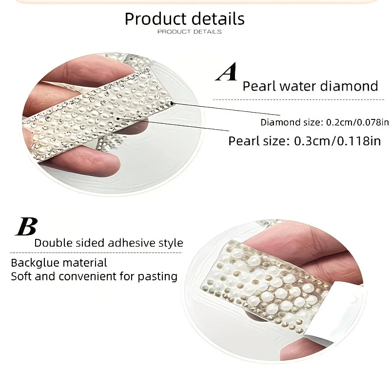 90cm Self-Adhesive Pearl Rhinestone Ribbon | DIY Craft Trim Craft Embellishment Trim Babs