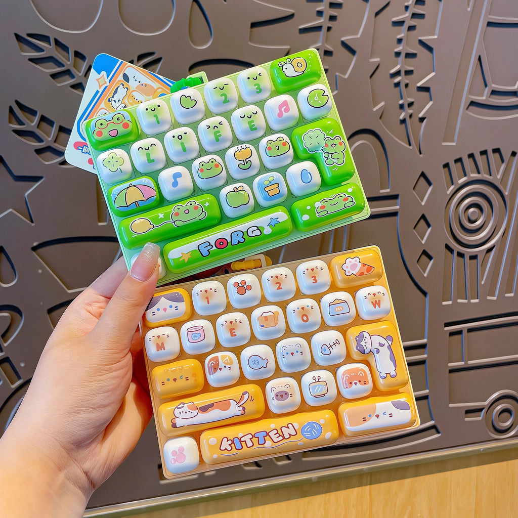 26-Key Fidget Keyboard Keycap Keychain – Cartoon Bag Charm Fidget Keychain Toy Babs