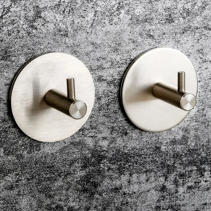 2-Pack Self-Adhesive 304 Stainless Steel Bathroom Hooks Bathroom Wall Hooks Babs