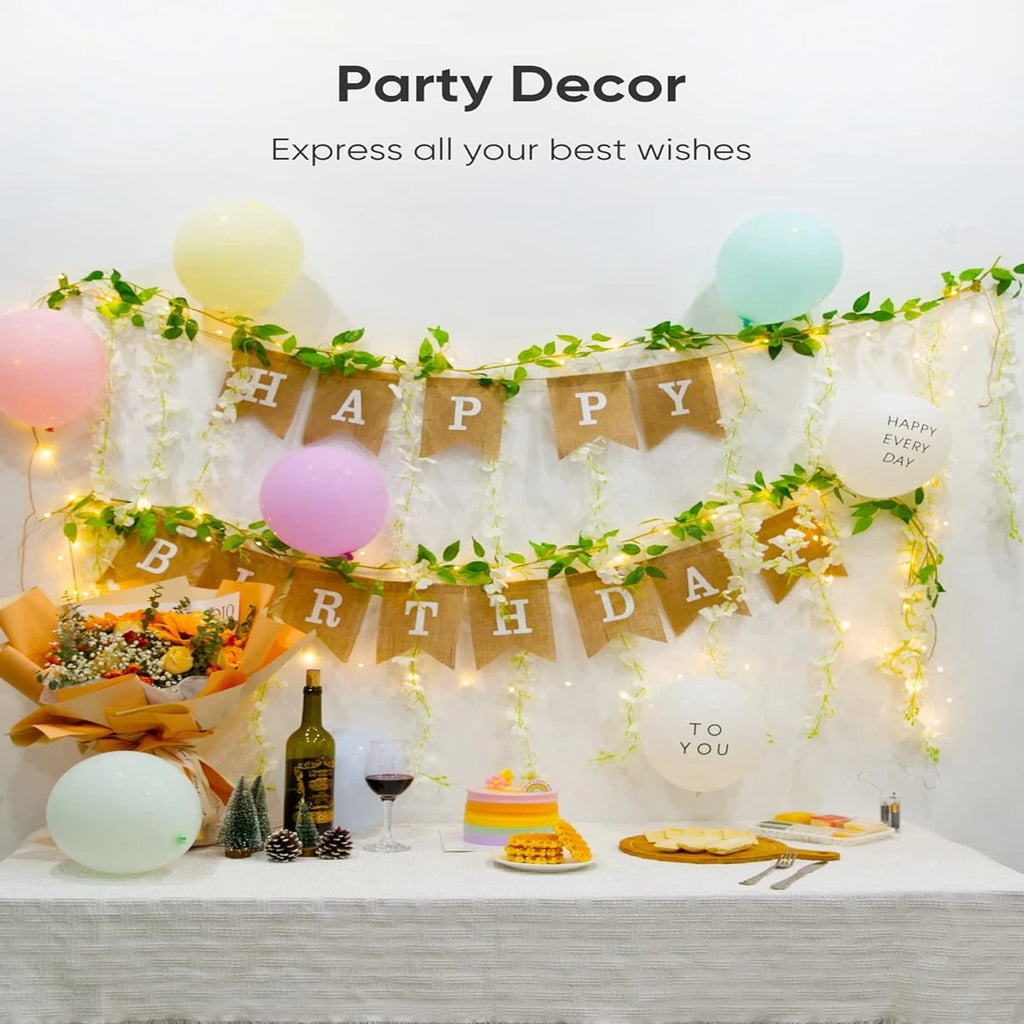 2M LED Artificial Leaf Flower Rattan Garland – Home & Party LED Decorative Garland Babs