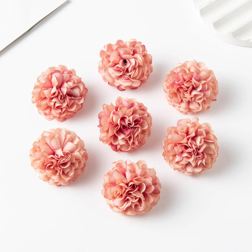 Artificial Carnation Silk Flower Heads 80-100pcs | Wedding Decor Artificial Flower Heads Babs Brown 100pcs