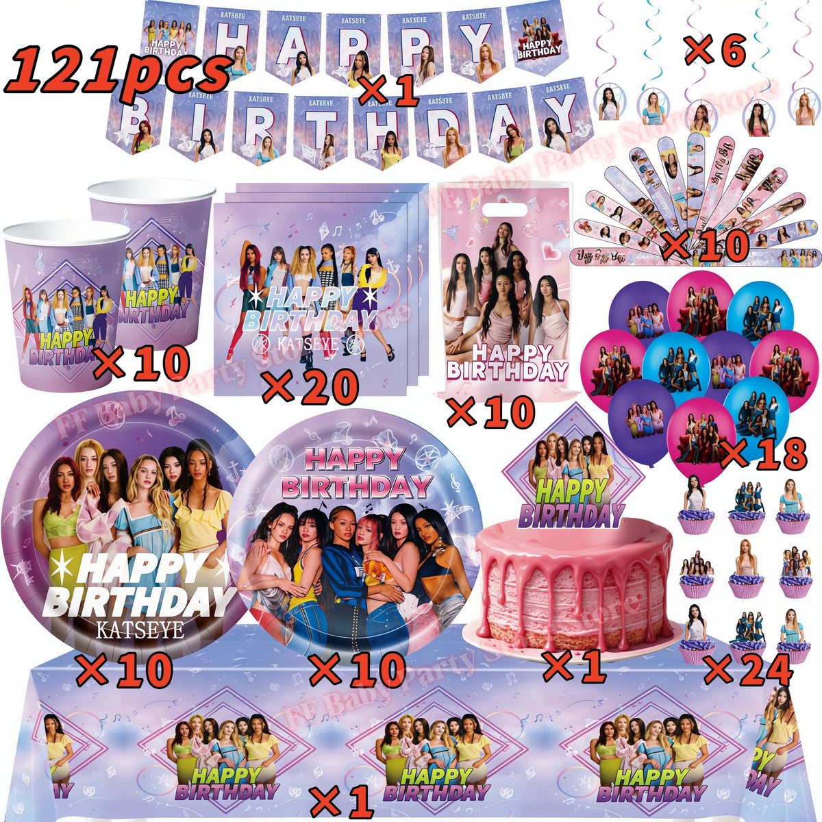 Katseye Kpop Birthday Party Supplies – Plates, Cups & Balloons