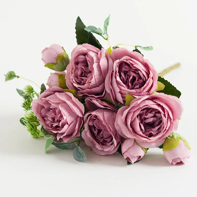 UV-Protected Artificial Silk Rose Bouquet – Wedding & Home Décor Artificial Flower Bouquet Babs color 4 2 pcs