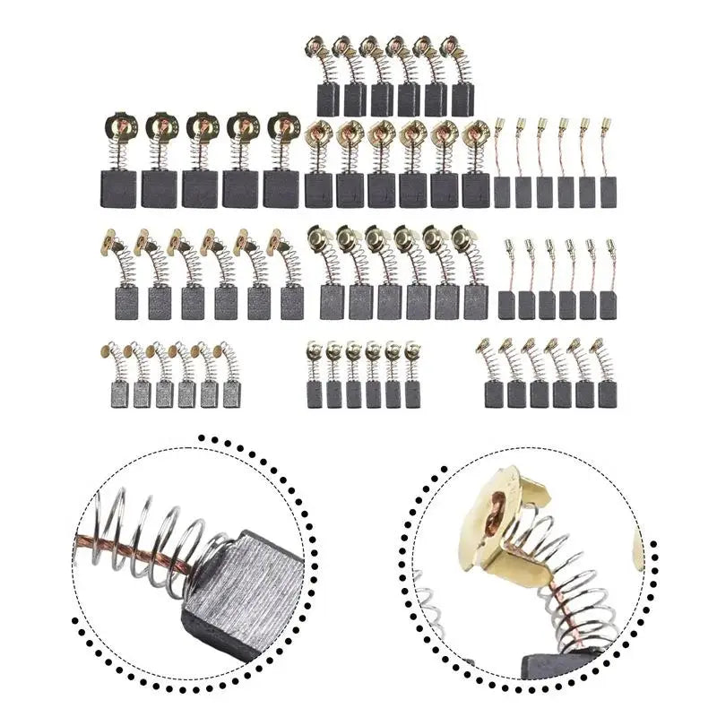 60-Piece Carbon Brush Set – 10 Sizes for Power Tools & Motors Carbon Brush Set Babs