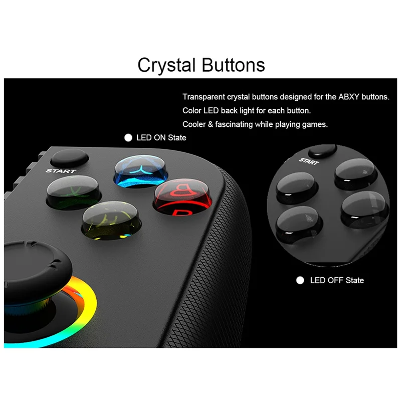 Wireless Bluetooth Mobile Game Controller – RGB, Hall Effect Joystick Mobile Game Controller Babs Black