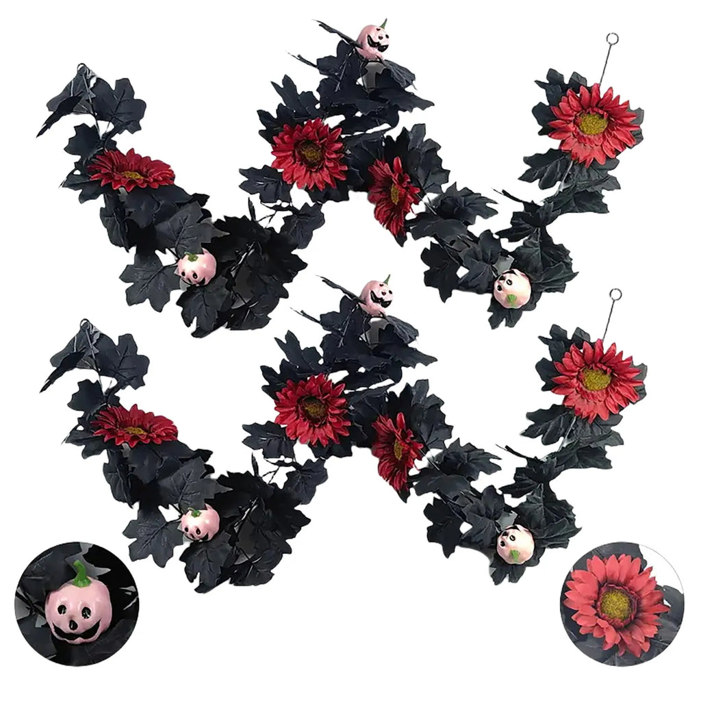 Halloween Maple Leaf Rattan Vine – Door & Wall Décor Halloween Vine Decor Babs