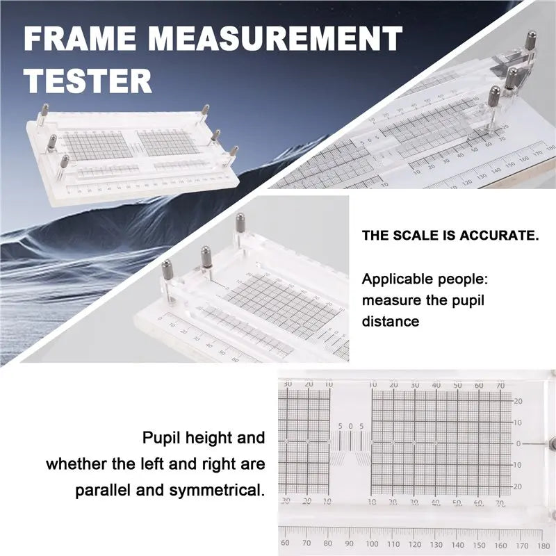 Eyeglass Frame Tester – Pupil Height & Parallelism Ruler Optical Measuring Ruler Babs