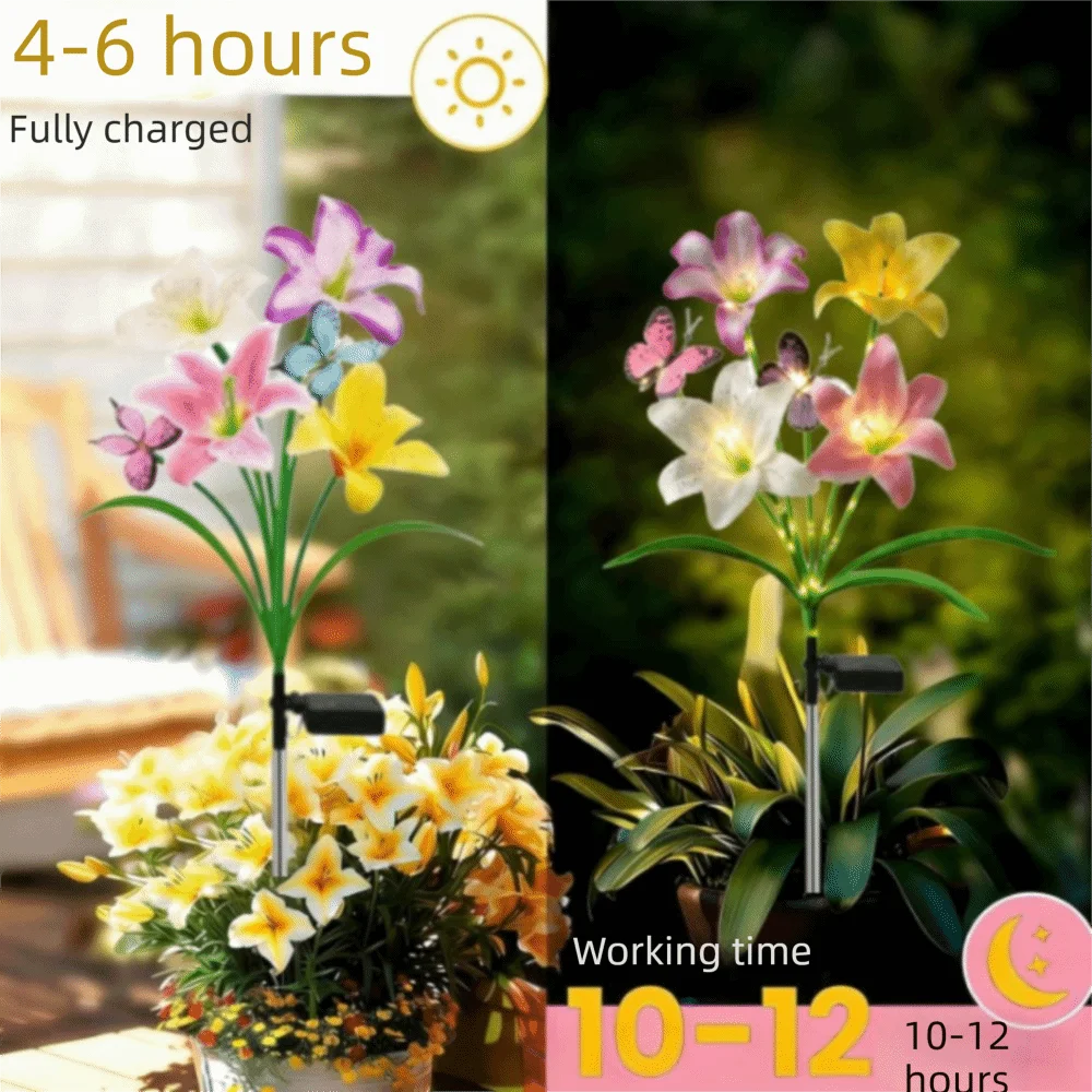 Solar Butterfly Flower Garden Stake Light – Color Changing LED Solar Garden Light Babs