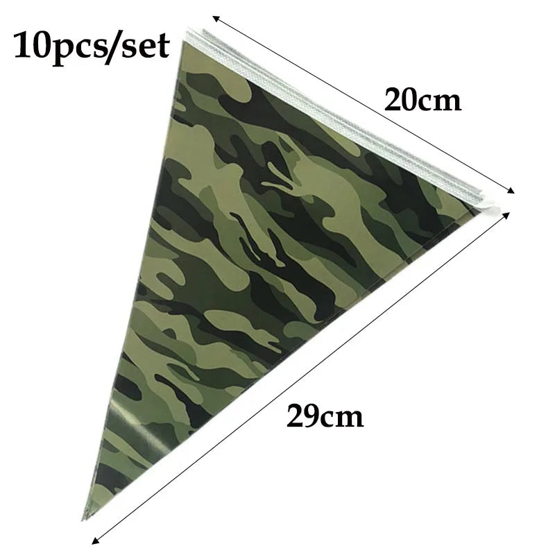 Military Camo Party Supplies – Plates, Cups & Balloons Set