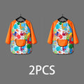 Kids Waterproof Long Sleeve Art Apron – PVC Paint Smock Kids Art Apron Babs 2pcs Orange L(S)