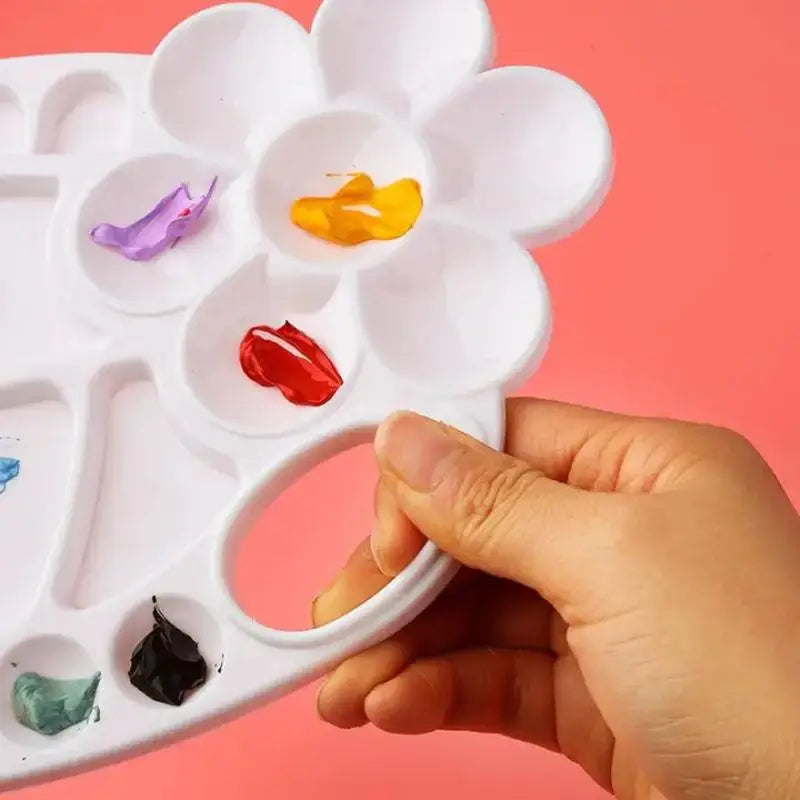 Clover-Shaped Multi-Compartment Paint Palette | Art Supplies Paint Palette Babs
