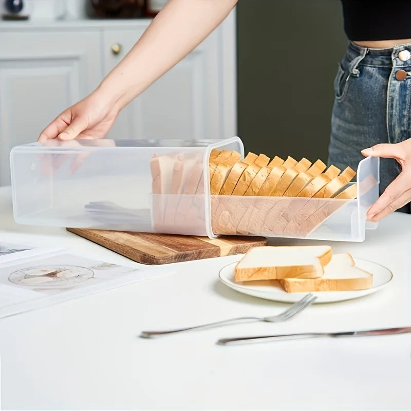 Clear Acrylic Airtight Bread Box with Lid | Kitchen Organizer Bread Box Babs