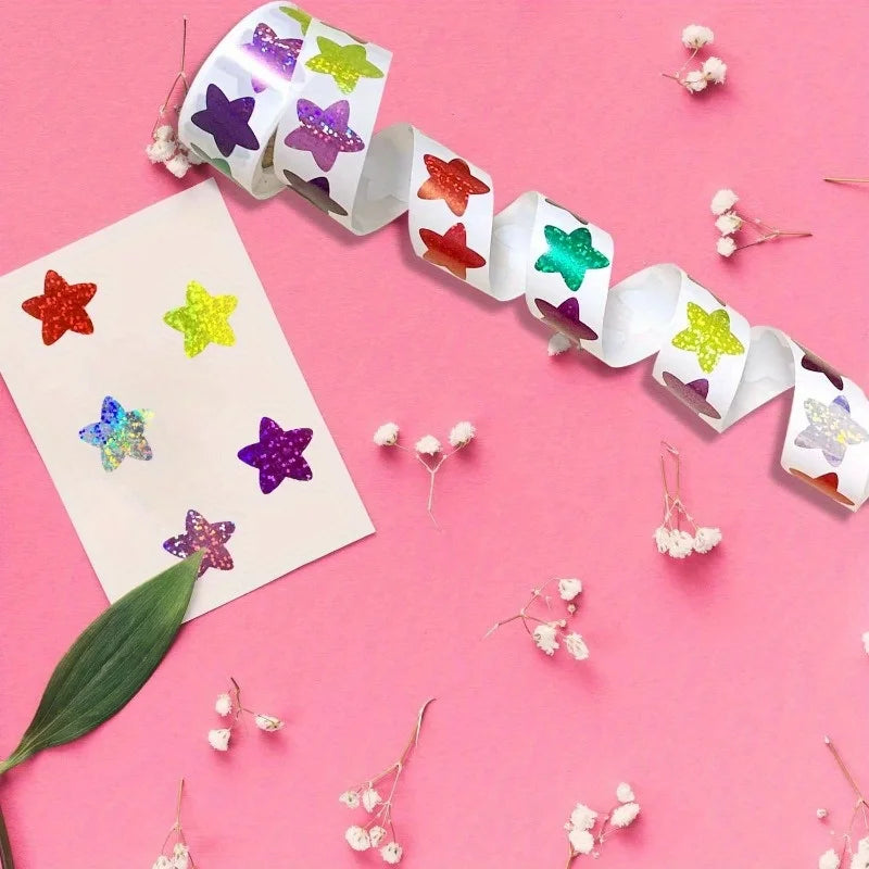 Holographic Star Stickers Kids Reward Classroom DIY Craft Craft Stickers Babs