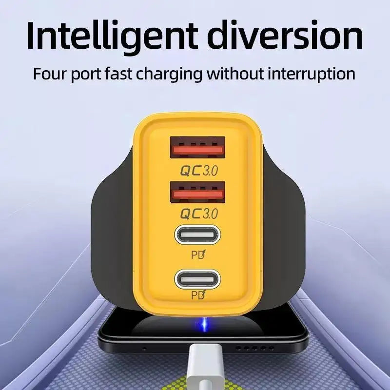 240W 4-Port USB-C Fast Wall Charger | Home Office Travel Multi-Port Wall Charger Babs