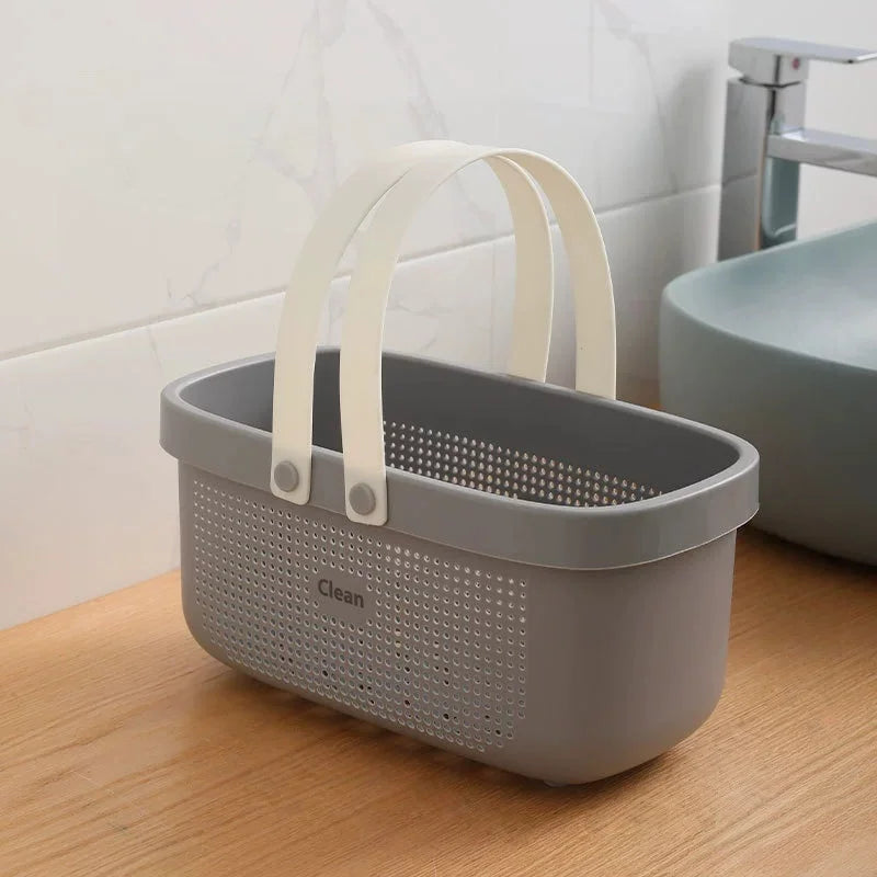 Plastic Storage Basket with Handle – Shower Caddy Organizer Storage Basket Babs Dark Gray S