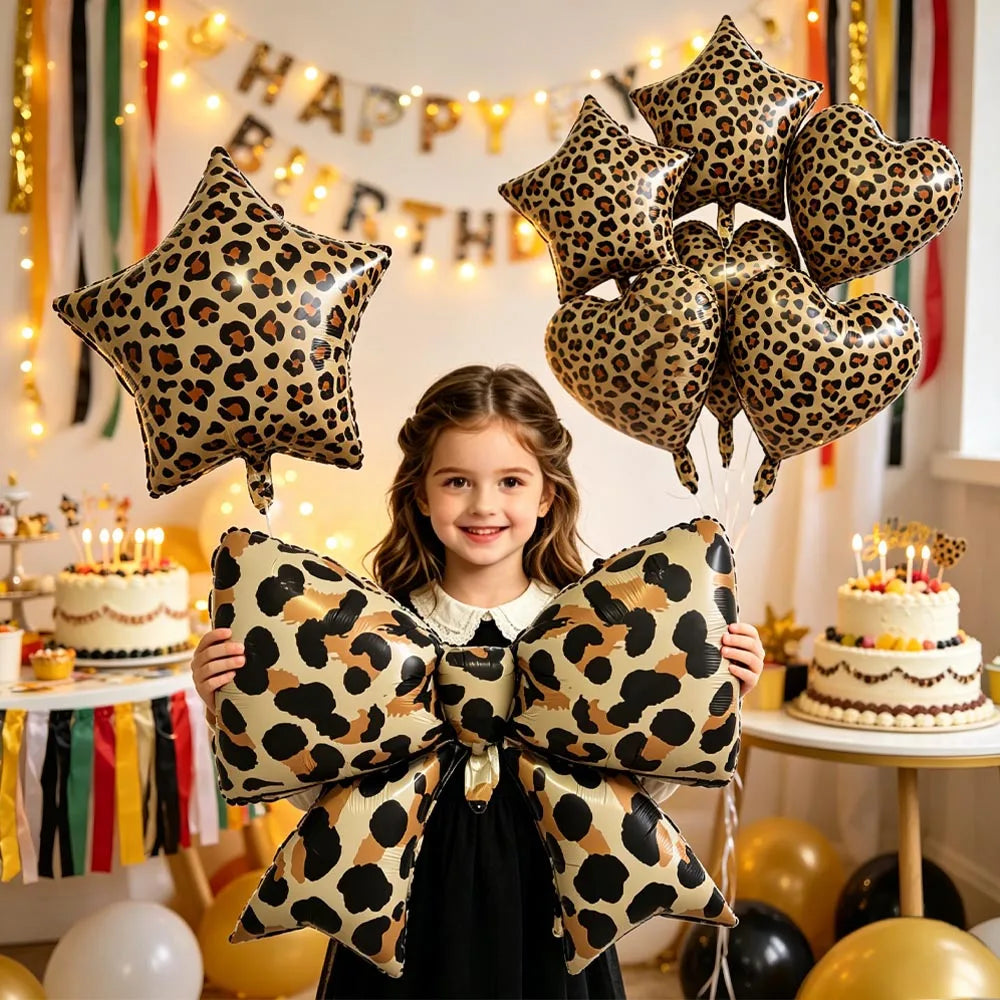 Leopard Print Foil Balloon Set – Safari Birthday Party Decor Party Foil Balloons Babs