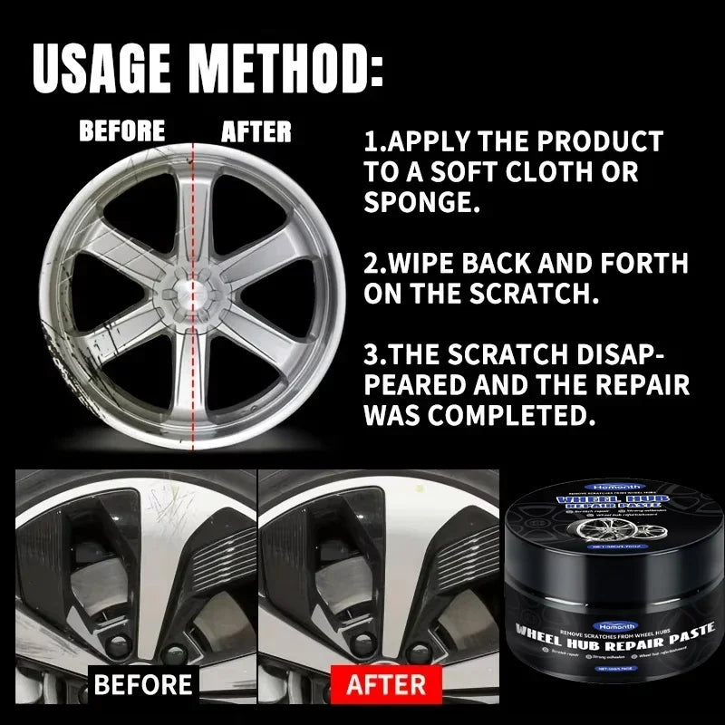 Car Wheel Rim Scratch Repair Paste – Alloy Touch Up Paint 50g Rim Repair Paste Babs