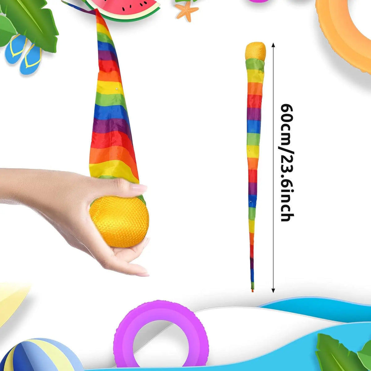 Rainbow Ribbon Throwing Ball – Fun Outdoor Toy for Kids Kids Throwing Ball Babs