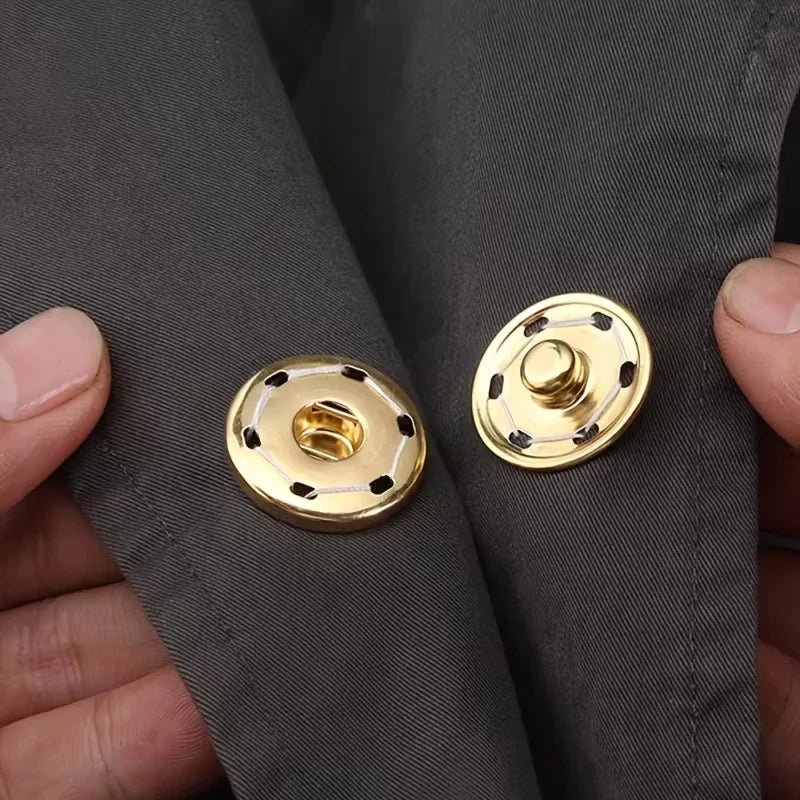 12 Pairs Brass Invisible Snap Buttons for Shirts & Jackets Snap Sewing Buttons Babs