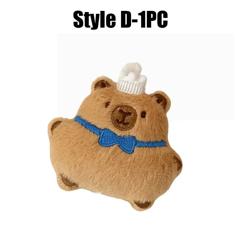 Cartoon Capybara Plush Keychain – Stuffed Croissant Pendant Plush Keychain Babs 140331-Style D-1PC