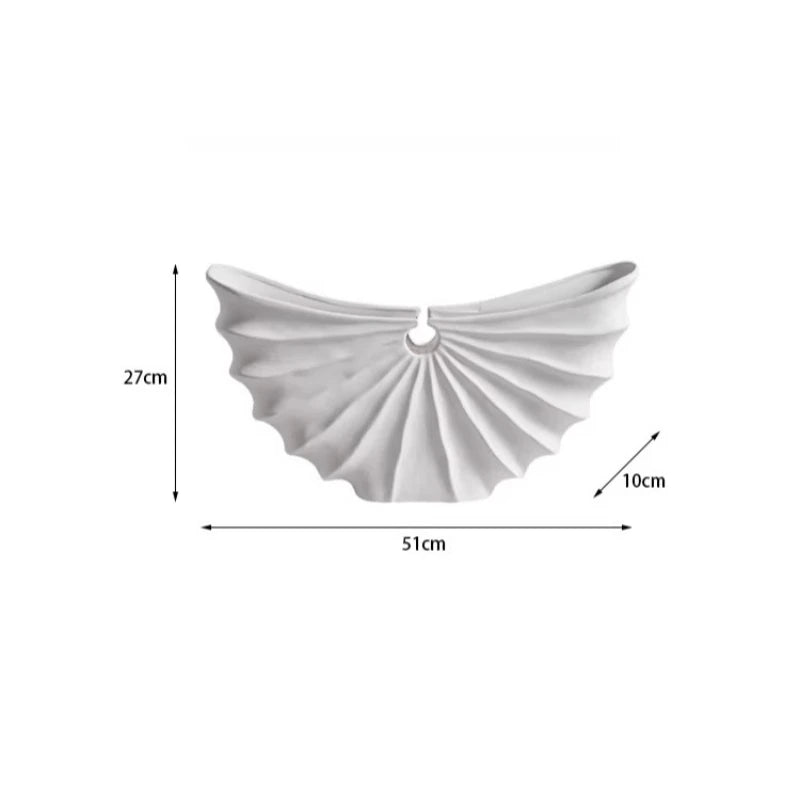 Modern Ceramic Fan Vase – Minimalist White Porcelain Décor Decorative Ceramic Vase Babs Vase