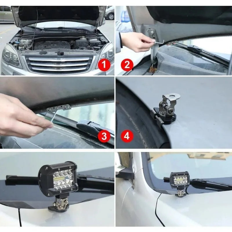 Universal LED Light Bar Bracket Clamp – Off-Road 4x4 Mount Light Mount Bracket Babs
