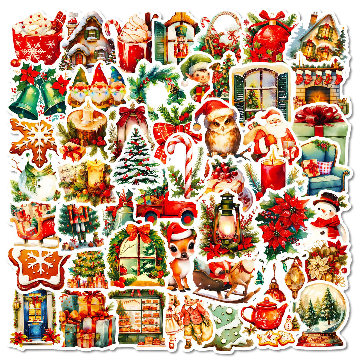 50 Christmas Vinyl Stickers – Laptops, Bottles & More Vinyl Sticker Pack Babs