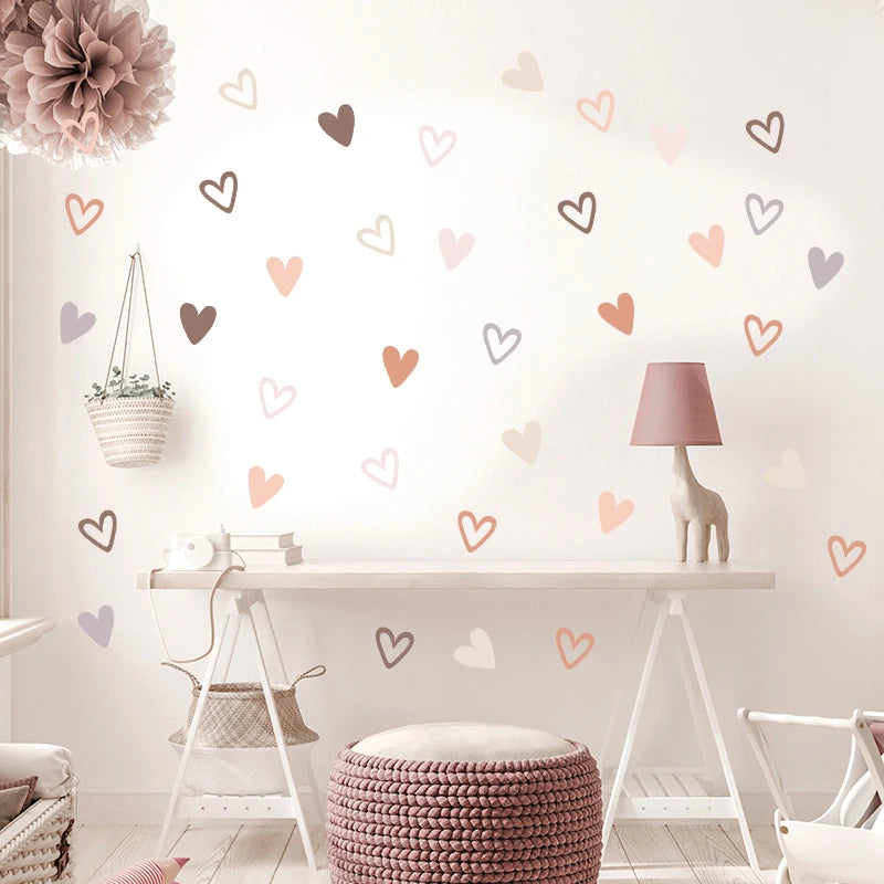 36Pcs Boho Heart Wall Stickers – Nursery & Bedroom Decals Wall Decal Stickers Babs