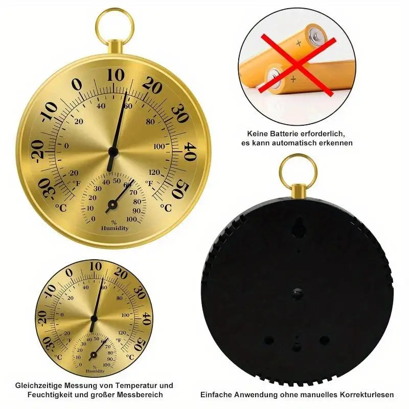 10CM Analog Wall Thermometer Hygrometer for Home & Garden Thermometer Hygrometer Babs