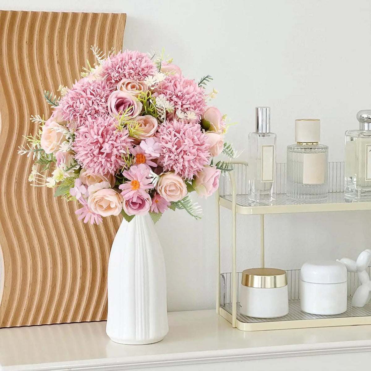 Artificial Silk Roses & Hydrangeas Bouquet – Wedding Home Decor Artificial Flower Bouquet Babs