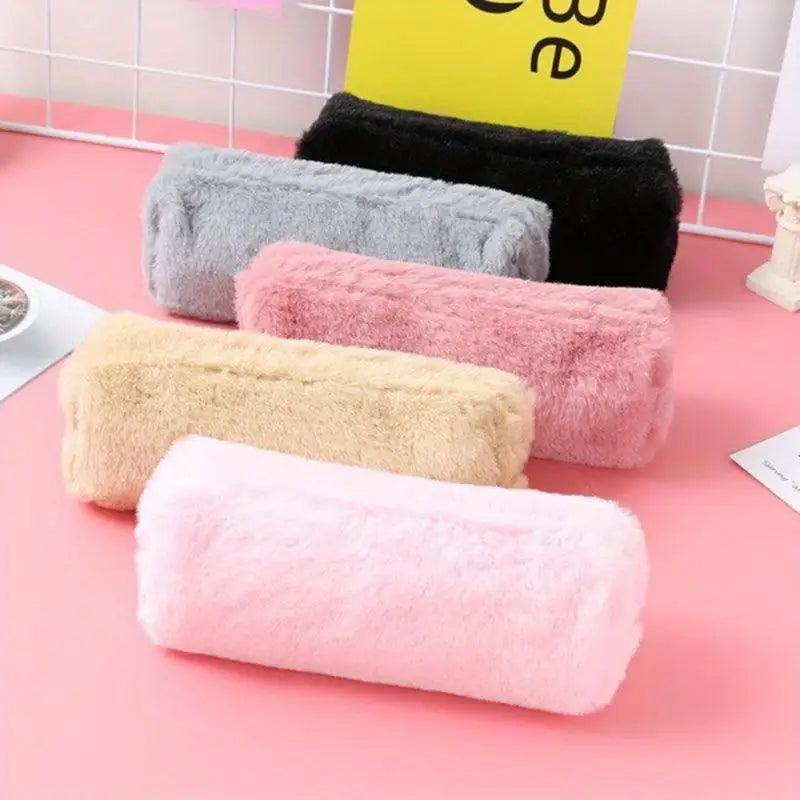 2-Pack Plush Pencil & Makeup Bag – Travel Organizer Pouch Makeup & Pencil Bag Babs