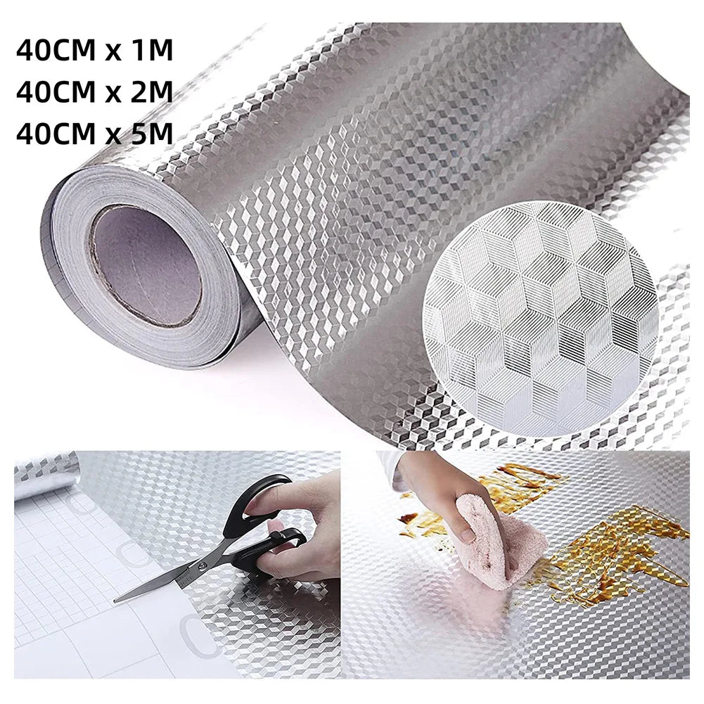 Aluminum Foil Kitchen Sticker – Waterproof & Oil-Proof Kitchen Surface Sticker Babs
