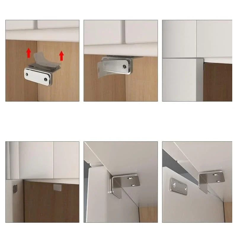 L-Shape No-Drill Magnetic Door Catch – Cabinet & Closet Latch Magnetic Door Catch Babs