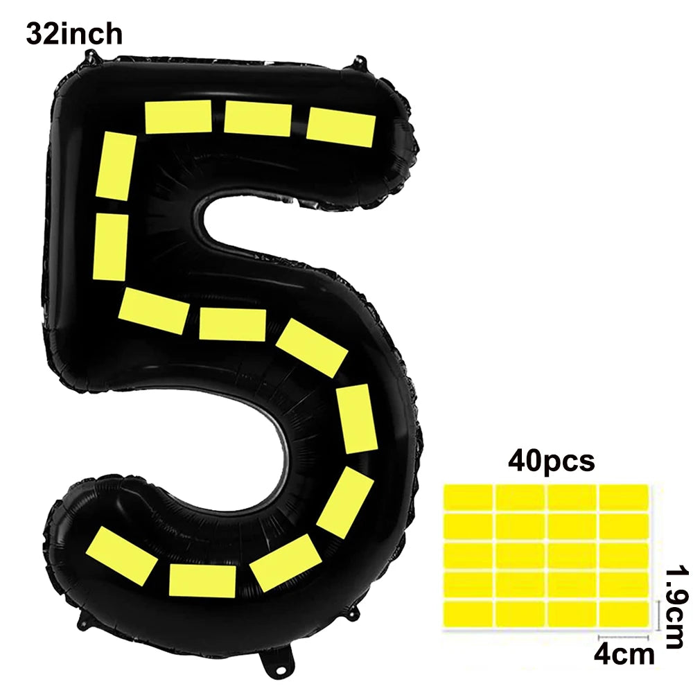 Construction Party Balloons – Excavator Dump Truck Boys Decor Party Balloons Babs green As pictures show