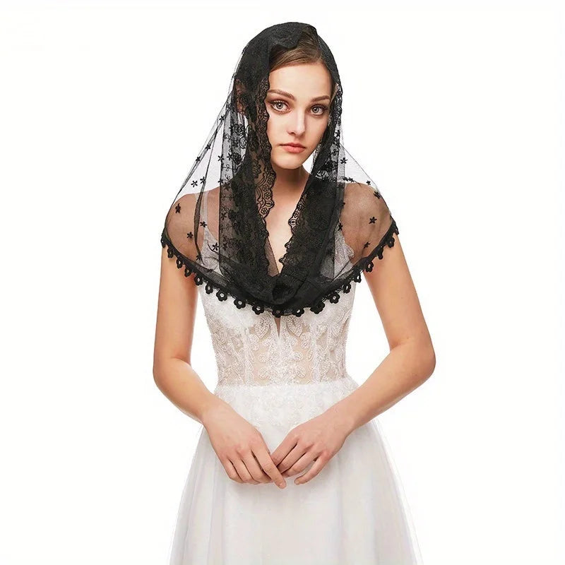 Lace Bridal Hair Veil – Women's Wedding & Party Headdress Bridal Hair Veil Babs Black