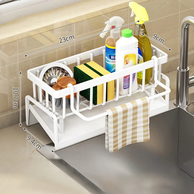 Kitchen Sponge Rack & Countertop Organizer – Drainage Design Kitchen Sink Organizer Babs ABS-White