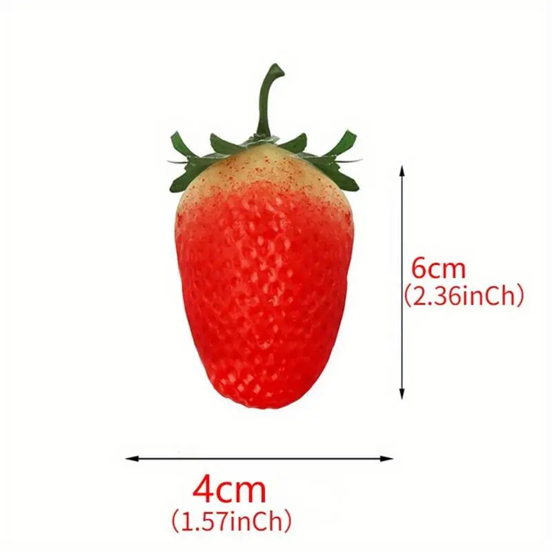 10pcs Artificial Strawberries Fake Fruit Decor & Photography Props Artificial Fruit Decor Babs L-10pcs L