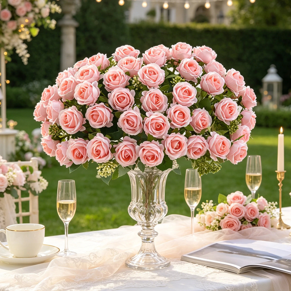 Artificial Silk Rose Bouquet – Wedding & Home Décor Flowers Artificial Silk Flowers Babs