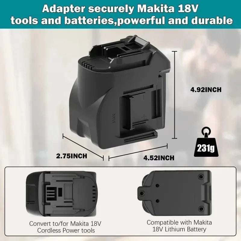 Makita 18V 2-in-1 Battery Adapter MT18MT – Dual Battery Converter Battery Adapter Babs