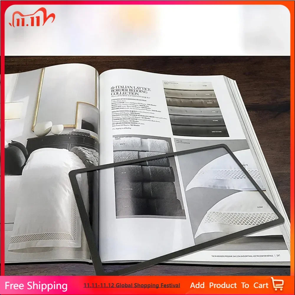 A5 PVC Sheet Magnifier 3x – Portable Flat Reading Magnifier Sheet Magnifier Babs