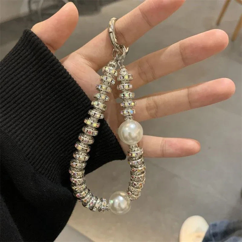 Pearl Rhinestone Phone Lanyard – Universal Mobile Chain Phone Lanyard Chain Babs