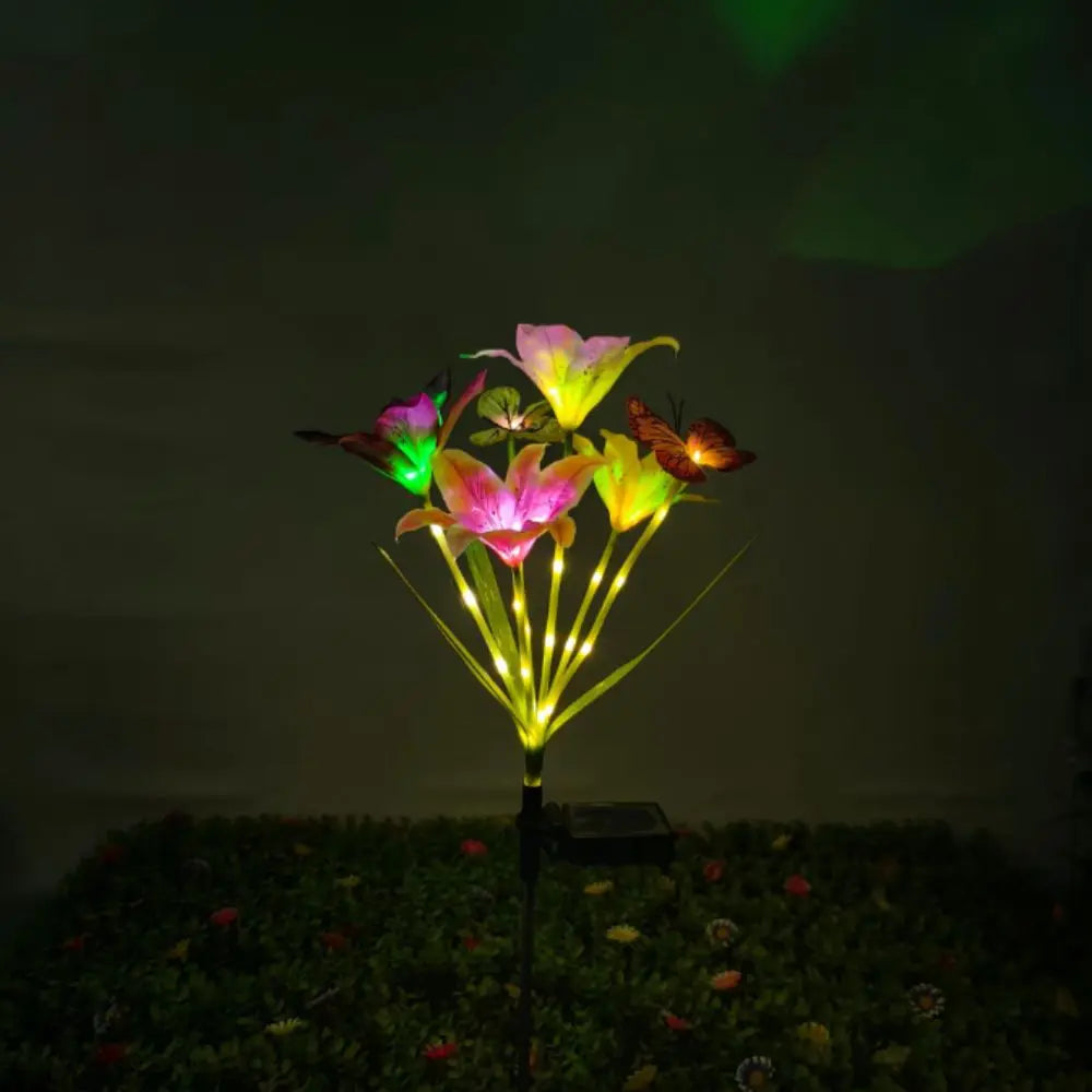 Solar Butterfly Flower Garden Stake Light – Color Changing LED Solar Garden Light Babs