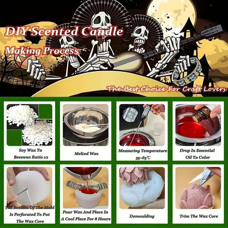 Halloween Skull Silicone Mold – DIY Candle, Soap & Resin Crafts Silicone Craft Mold Babs