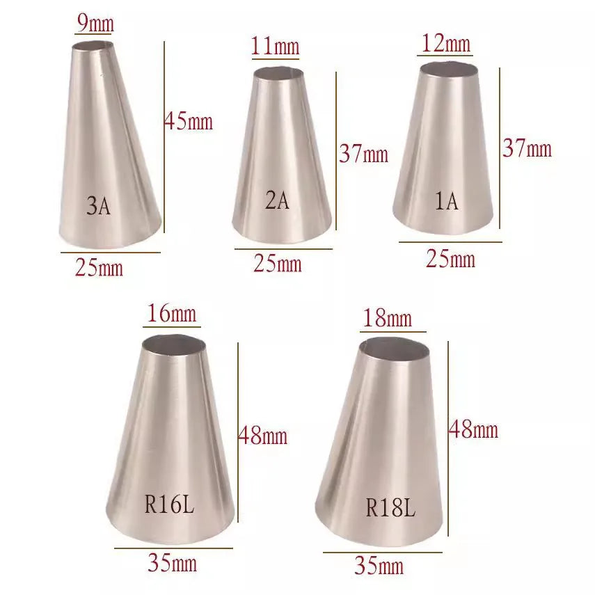 Large Stainless Steel Pastry Nozzles – Flower Decorating Tips Pastry Decorating Tips Babs