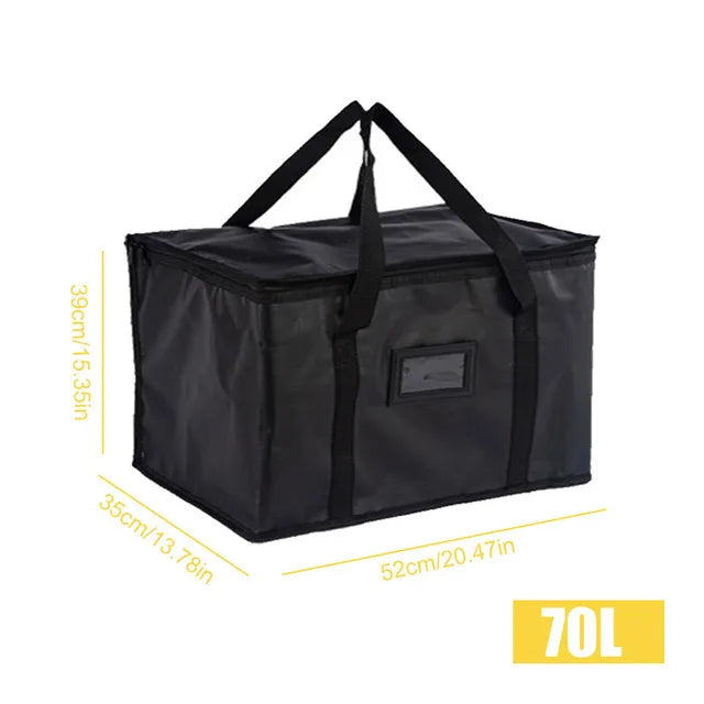 Reusable Insulated Cooler Bag – Aluminum Foil Thermal Lunch Bag Insulated Cooler Bag Babs Black 70L-1PC