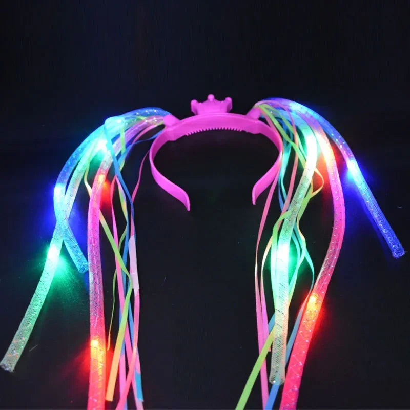 LED Light-Up Noodle Headband – Flashing Rave Party Hair Piece LED Party Headband Babs